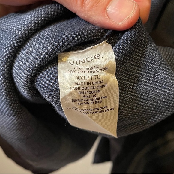 VINCE 100% COTTON STRIPE POLO CARDIGAN - YOU WON’T SEE THIS ON ANYONE ELSE - Picture 4 of 4